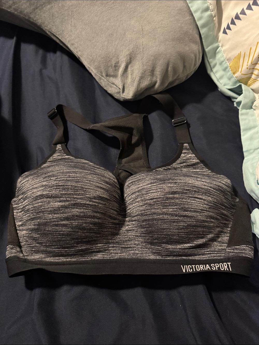 Victoria's Secret Victoria Sport Black & Gray Heather High-Support Sports Bra